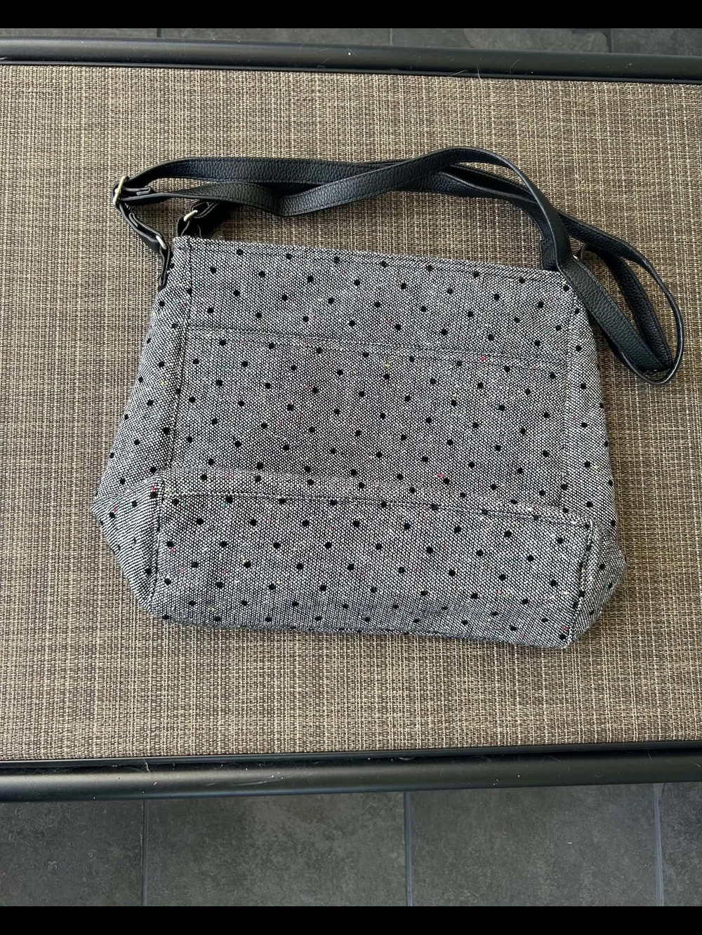 thirty-one Gray Polka Dot Crossbody with Multicolor Specks